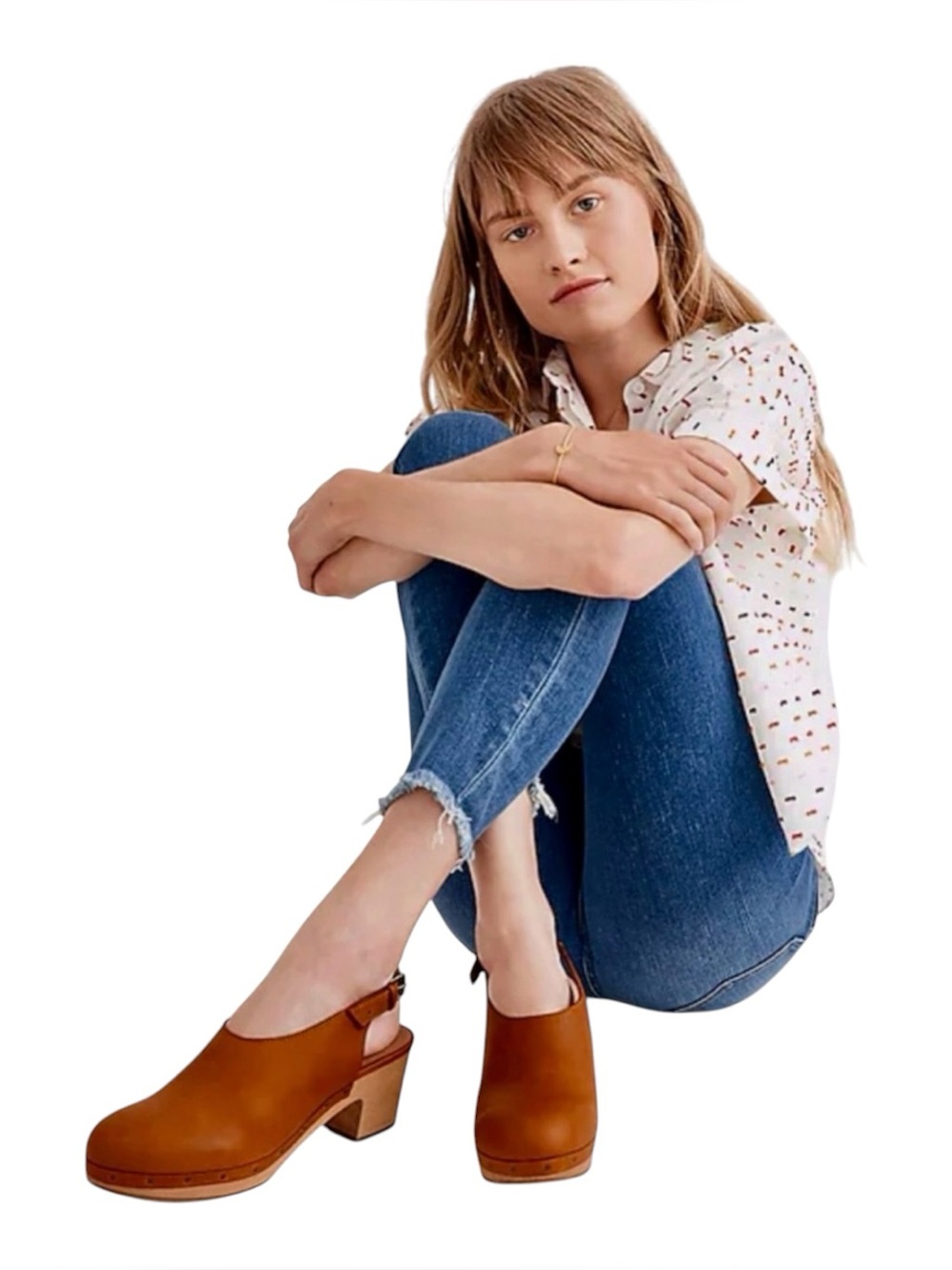 NWT NO BOX 12THOMPSON COGNAC CLOGS SIZE 7.5